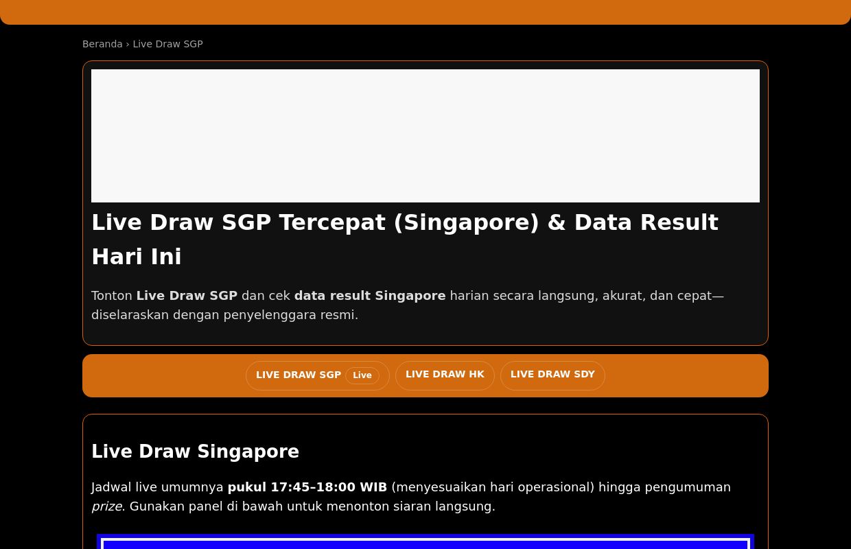 Live Draw SGP Tercepat – Live Singapore & Data Result Singapore Hari Ini