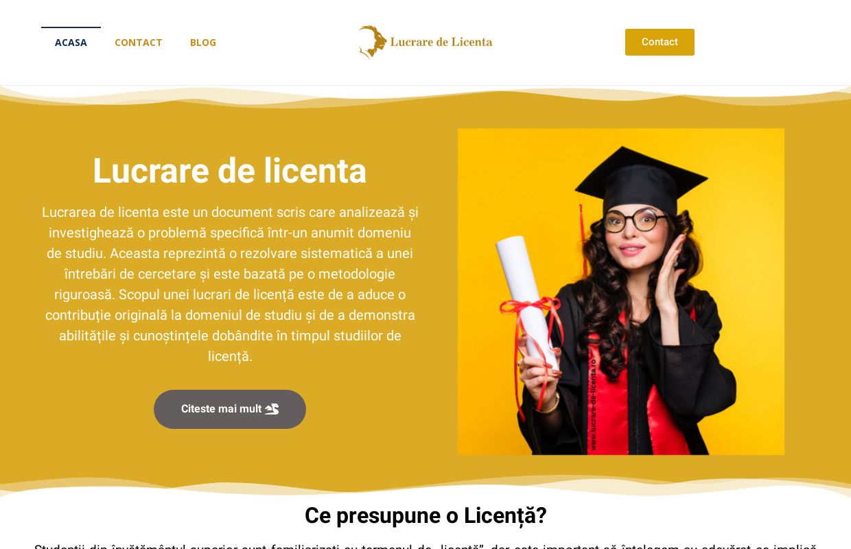 Lucrare de Licenta – Specialisti in redactare lucrari de licenta