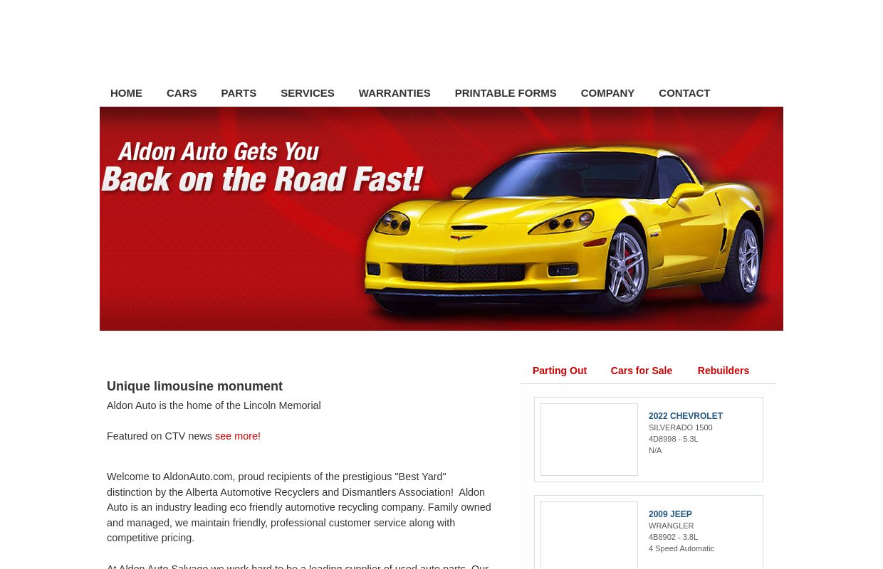 Aldon Auto Salvage | Used Auto Parts | OEM Parts for your Vehicle | Automotive Recyclers