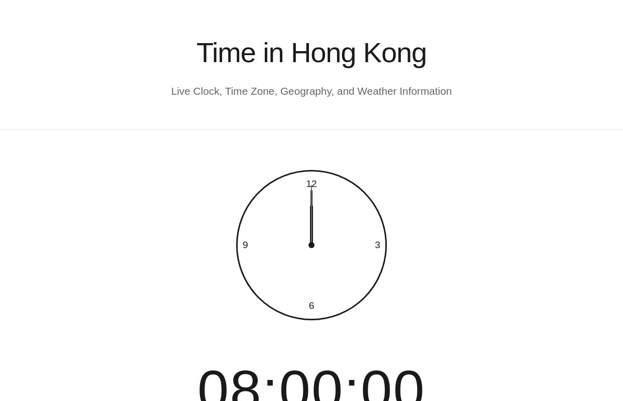 Time in Hong Kong | HKT Clock, Geography, and FAQ