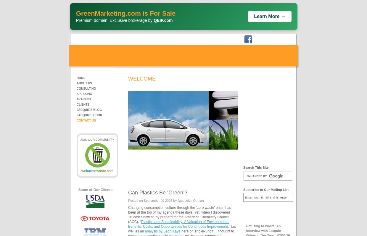 Green Marketing  |  Sustainability Marketing, The New Rules of Green Marketing Book  |  J. Ottman Consulting