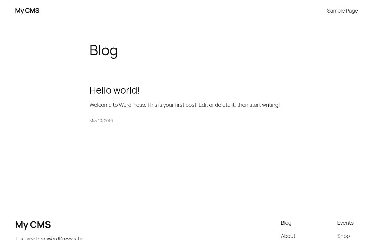 My CMS – Just another WordPress site
