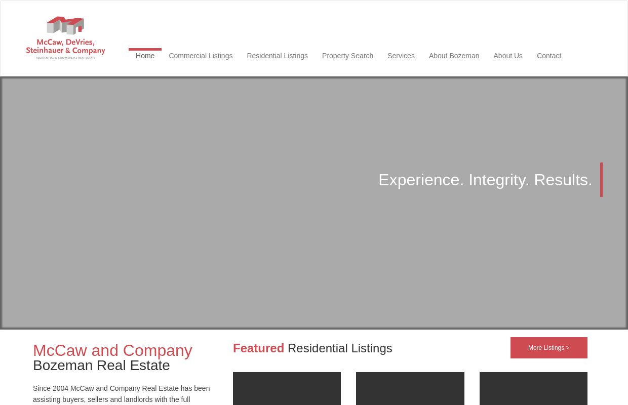 Bozeman Residential & Commercial Real Estate McCaw, DeVries, Steinhauer & Company 