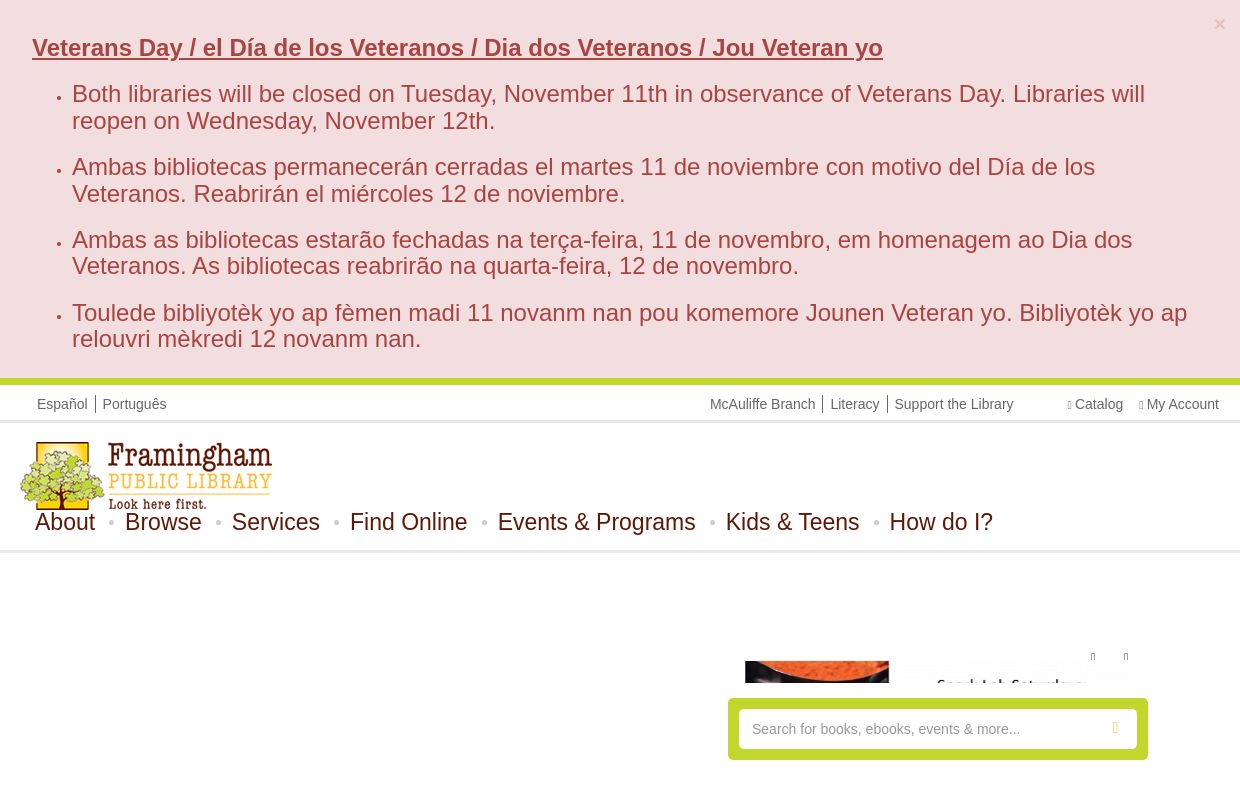  Framingham Public Library  