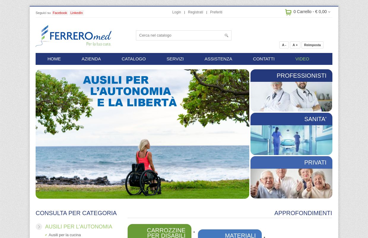 ferreromed.it | vendita ausili ortopedici online per anziani e disabili per professionisti