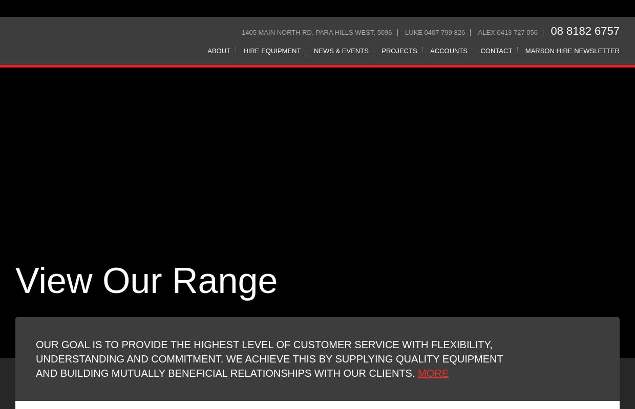 Marson Equipment Hire Adelaide | The Adelaide Access Hire and Adelaide Equipment Hire People