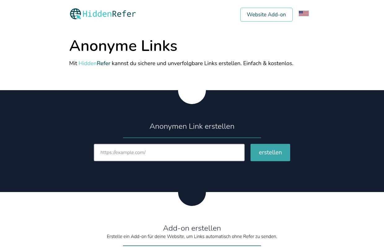 HiddenRefer - create an anonymous link