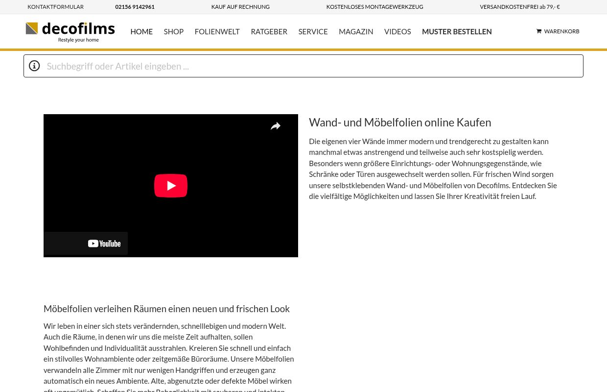 Möbelfolien online bestellen bei Decofilms