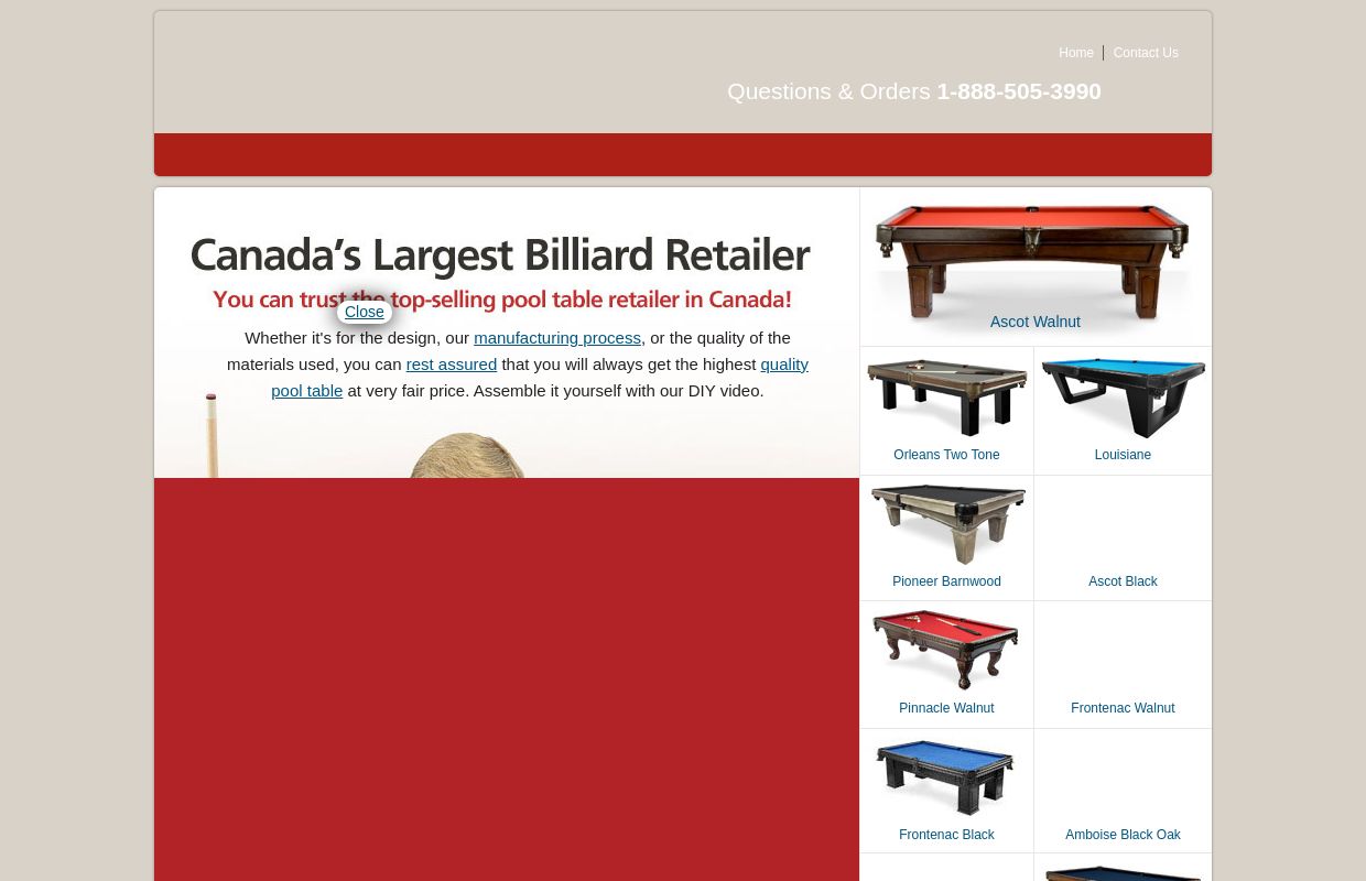 Pool Tables  | Billiard Tables  | buy direct from PoolTables.Ca