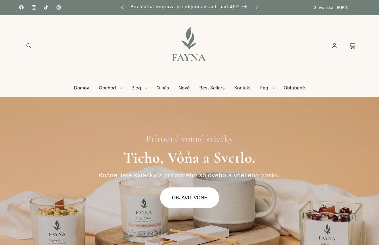 
      FAYNA – prírodné sójové sviečky | Ticho v plameni. Príroda vo vôni
