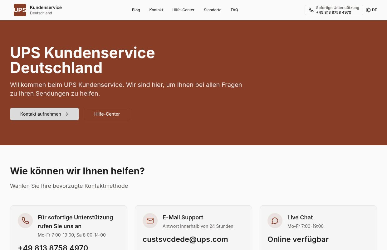 UPS Kundenservice Deutschland | Kontakt & Hilfe