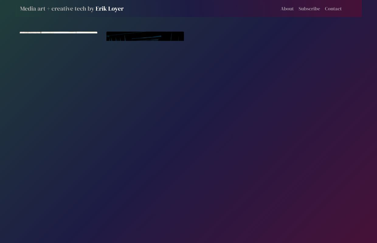 Erik Loyer | Media Artist & Creative Technologist