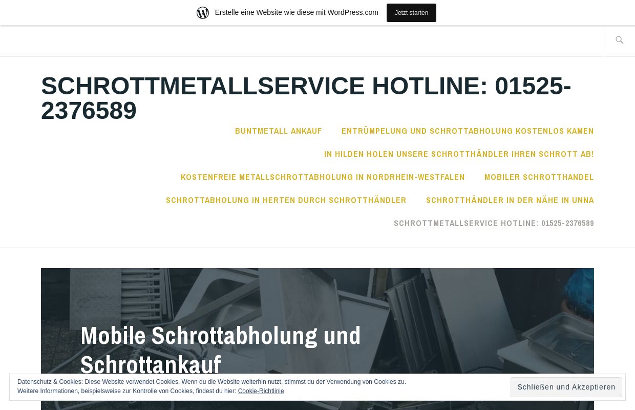 Schrottmetallservice Hotline: 01525-2376589 – Mobile Schrottabholung und Schrottankauf