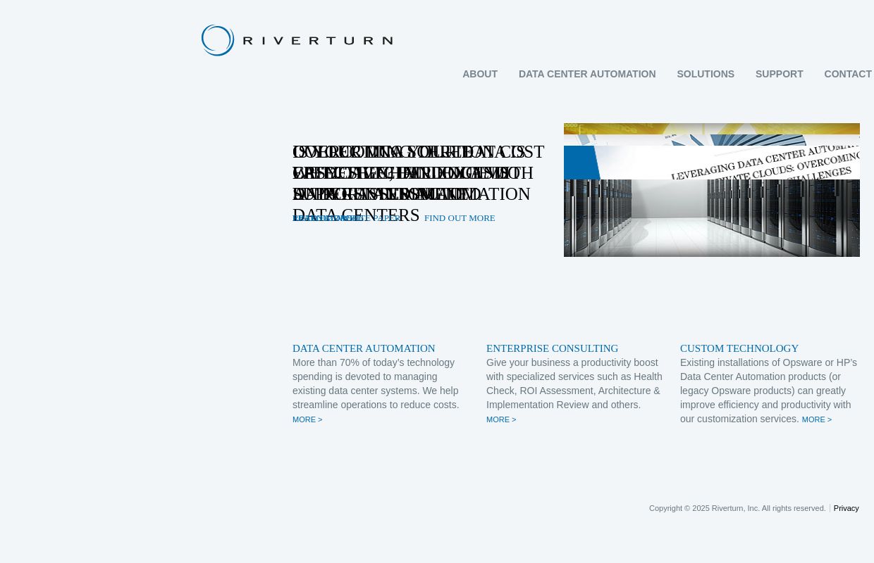 Data Center Automation Solutions & Services | Riverturn Inc.