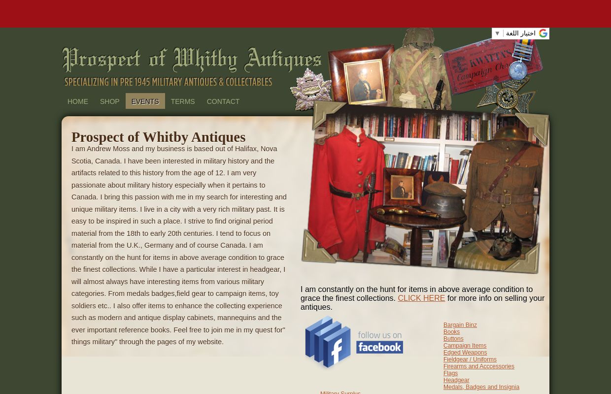 Prospect Of Whitby Antiques :: Pre 1945 Military and War Memorabilia :: Halifax Nova Scotia