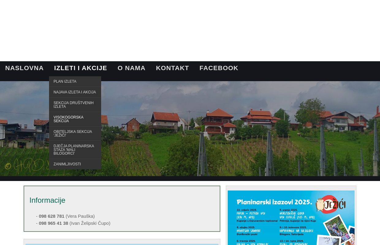 HRVATSKO PLANINARSKO DRUŠTVO “BILOGORA” BJELOVAR