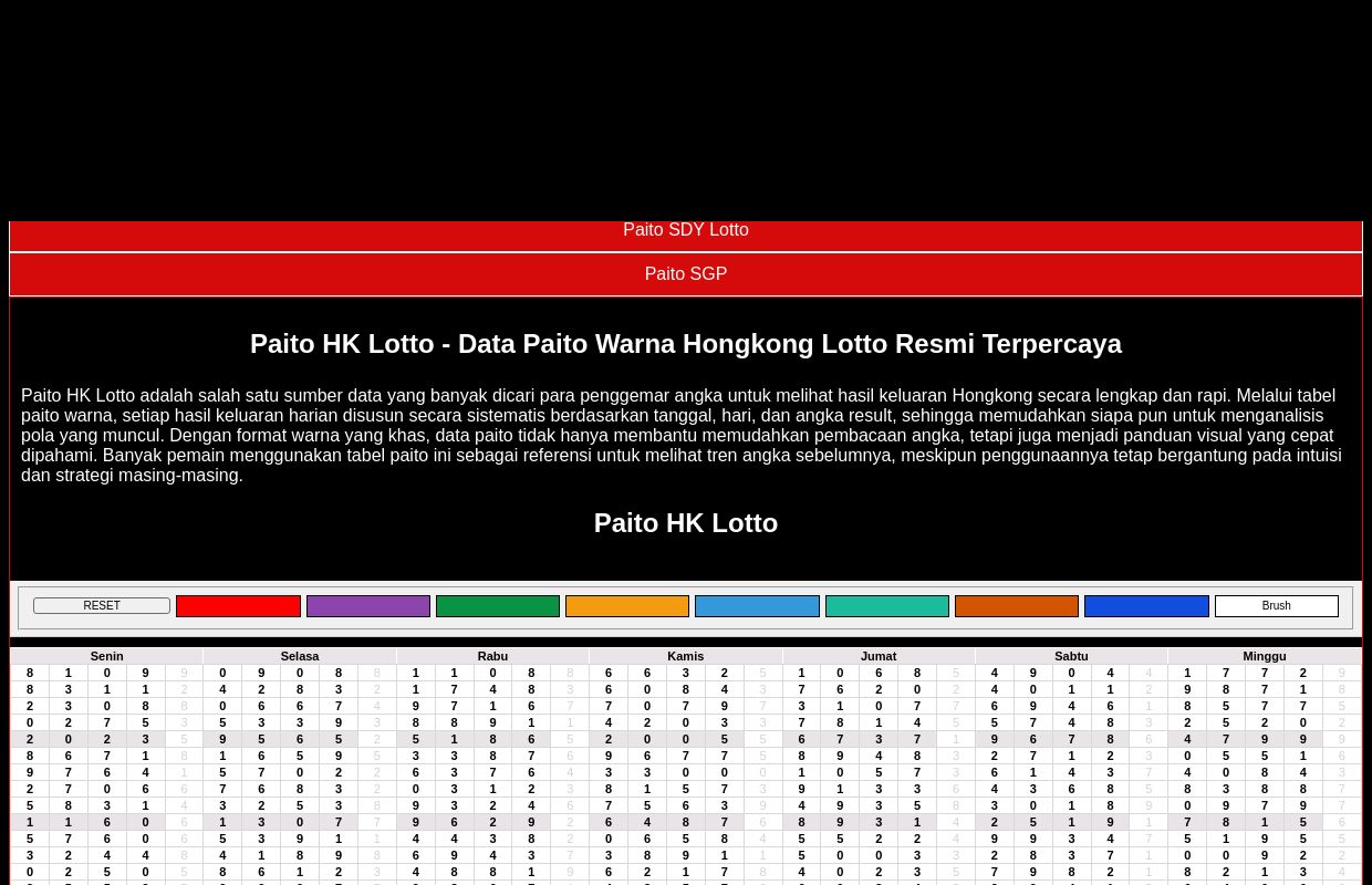 Paito HK Lotto - Data Paito Warna Hongkong Lotto Resmi Terpercaya