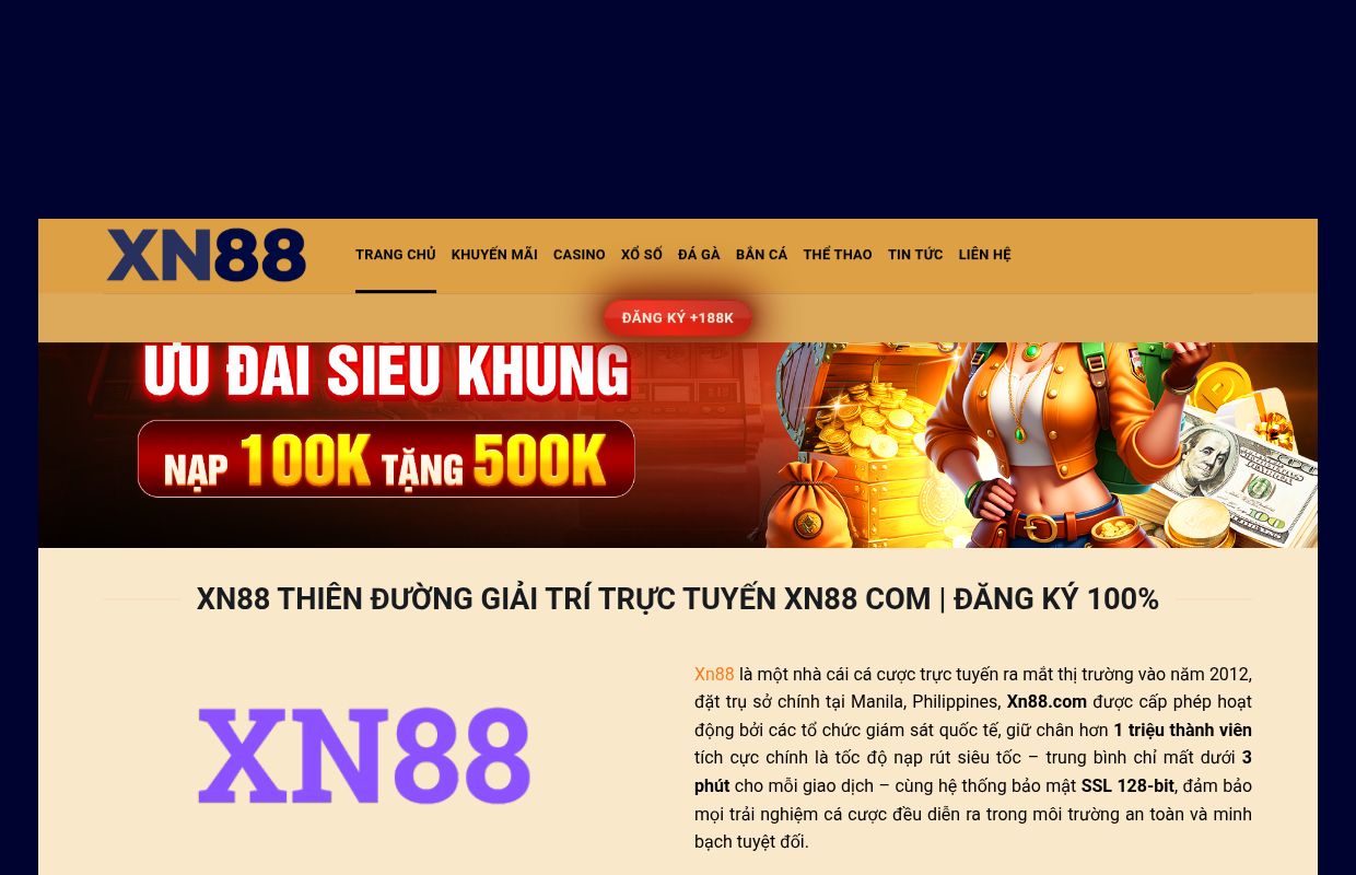 Xn88 Thiên Đường Giải Trí Trực Tuyến XN88 COM | Đăng Ký 100%