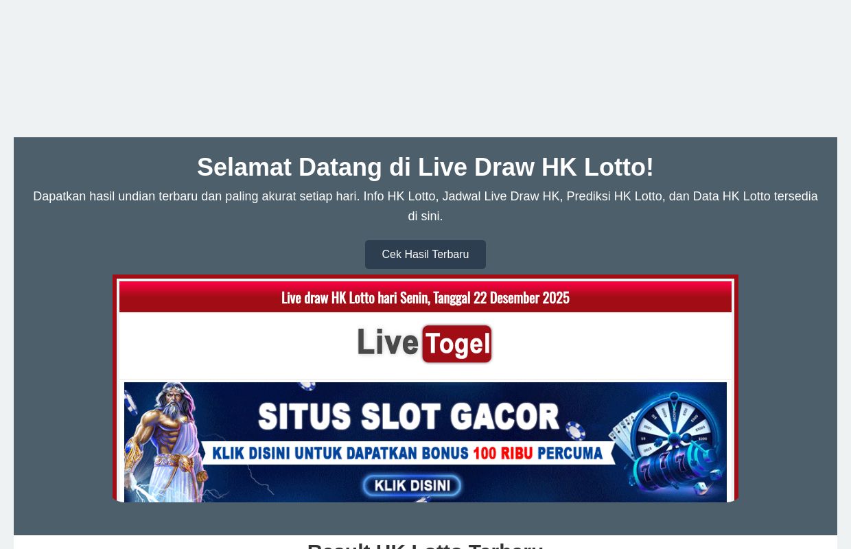 Live Hongkong Lotto - Result HK Lotto - Live Draw HK Lotto Tercepat