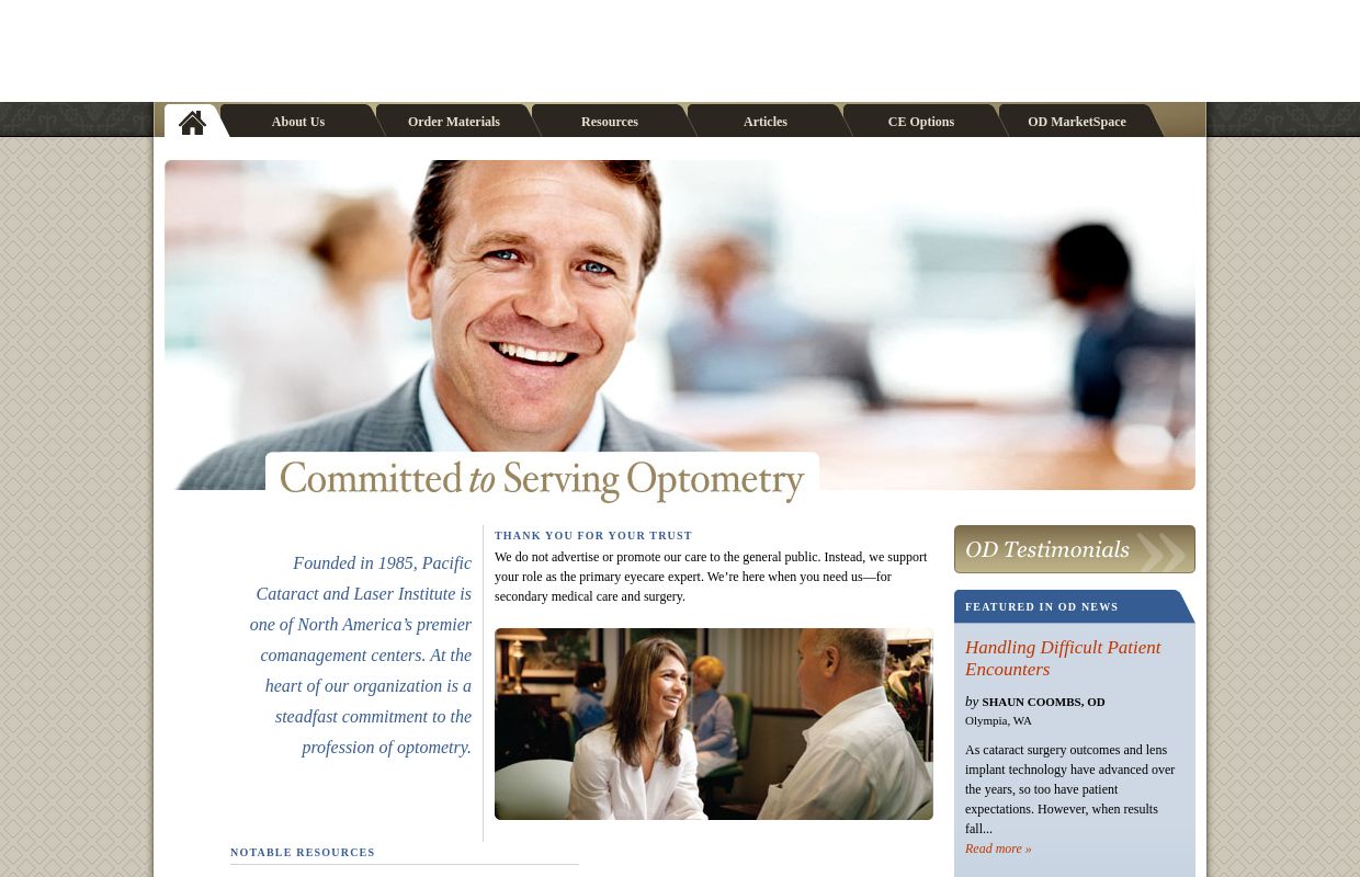 Pacific Cataract and Laser Institute: For Doctors of Optometry