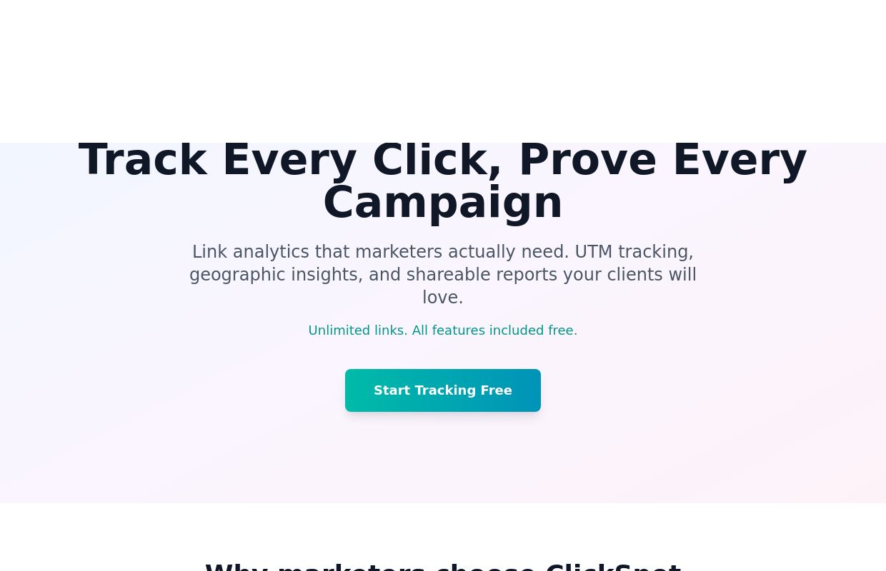 ClickSpot - Link Analytics for Marketers