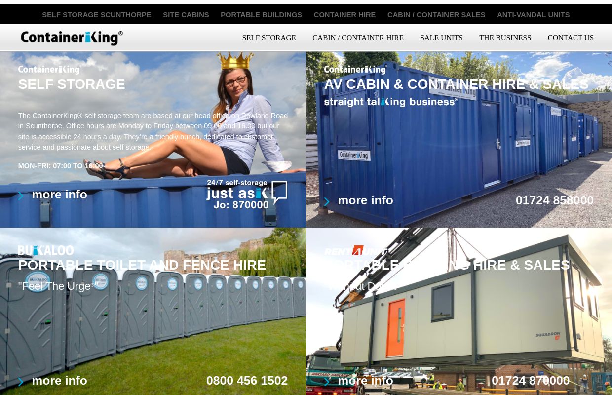 ContainerKing® | Self Storage, Cabin & Container Hire & Sales in Scunthorpe, Lincolnshire, Yorkshire and Humber Regions