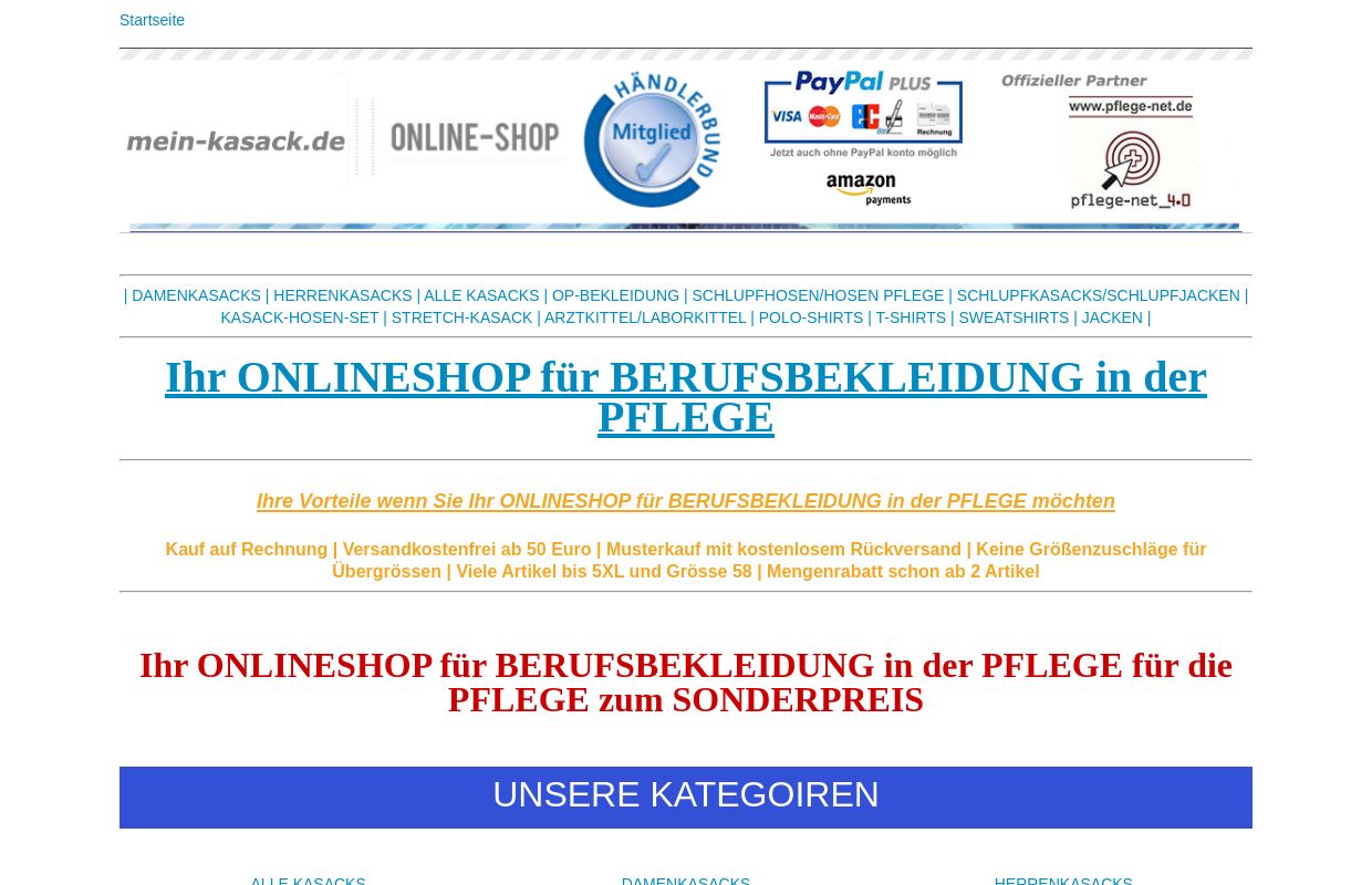 Ihr ONLINESHOP für BERUFSBEKLEIDUNG in der PFLEGE