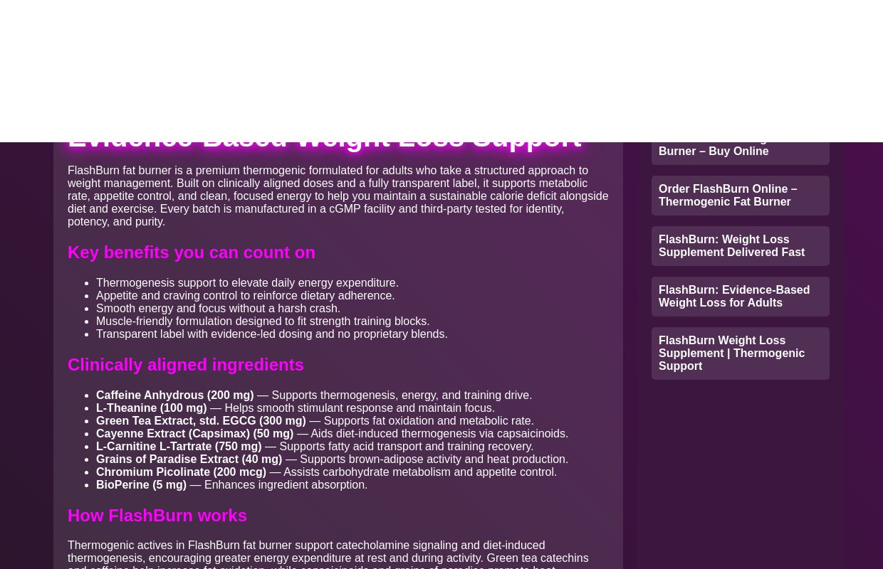 FlashBurn Fat Burner — Evidence-Based Thermogenic