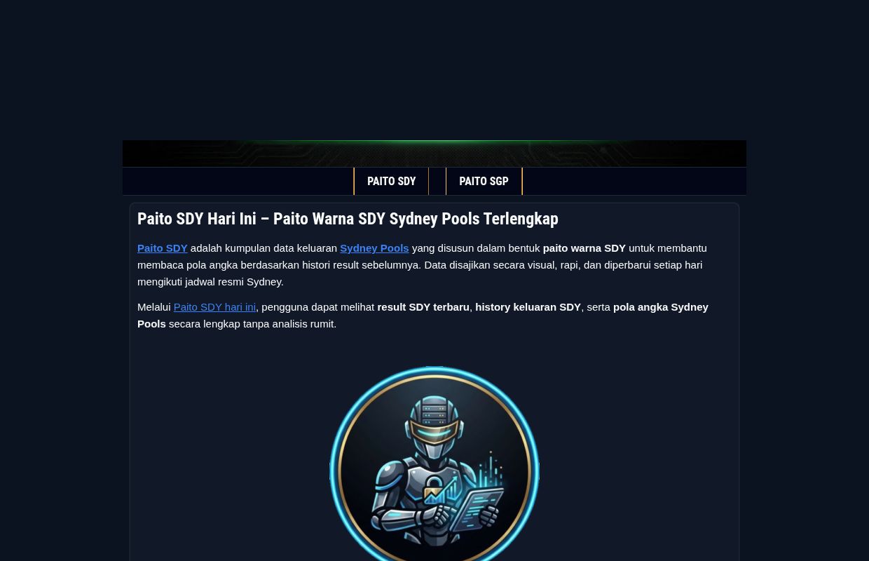 Paito SDY Hari Ini – Paito Warna SDY Sydney Pools Terlengkap
