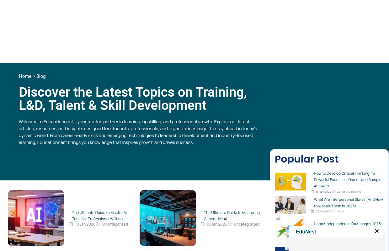 The EducationNest Blog | Next-Gen Insights on L&D, Talent, and Skill Development.