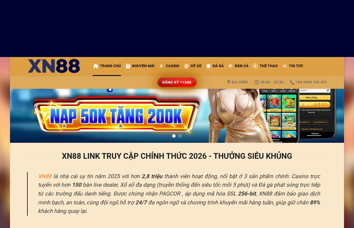 XN88 Nhà Cái Hàng Đầu Châu Á - Thưởng Bùng Nổ 888K