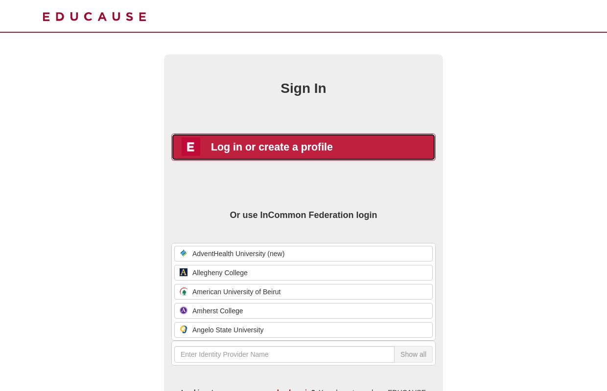 Select Identity Provider
