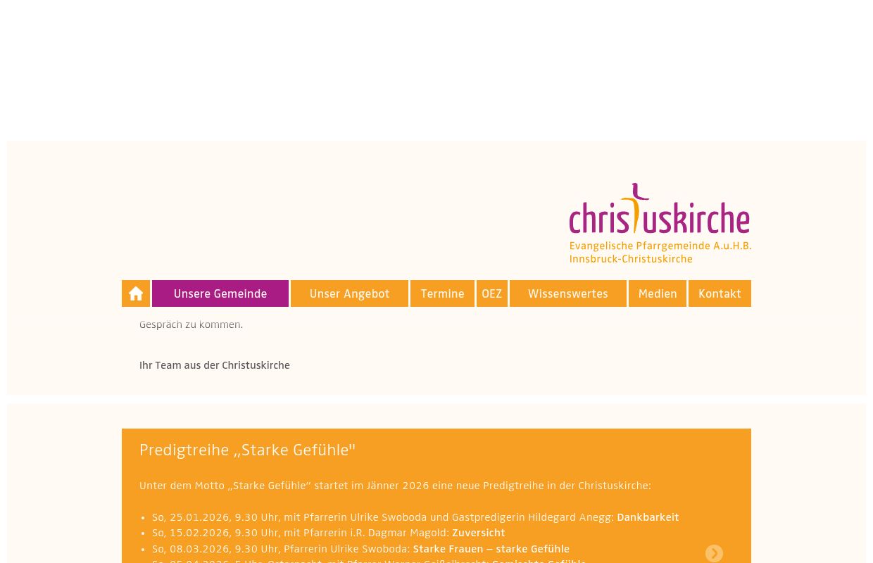 Christuskirche Innsbruck - Evangelische Pfarrgemeinde A.u.H.B.