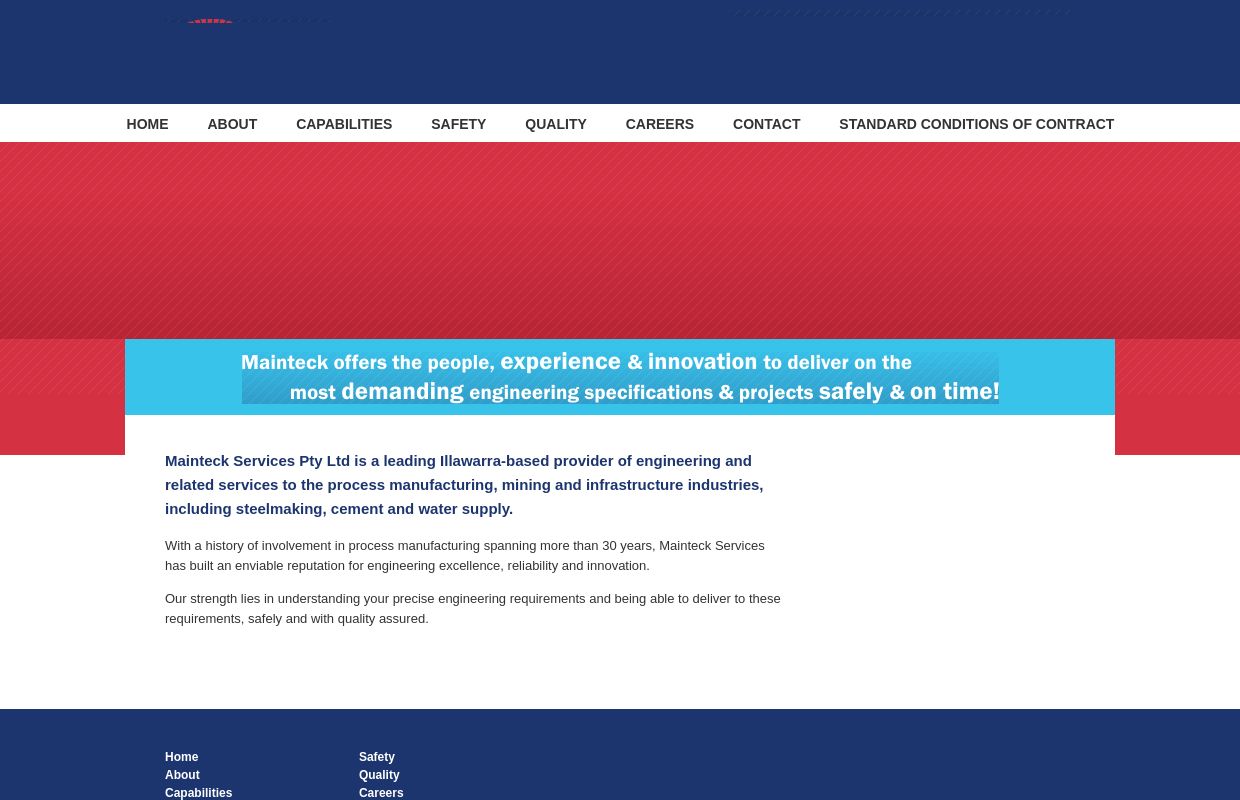 Mainteck SERVICES: Engineering services to the process manufacturing industries, including steelmaking and cement.