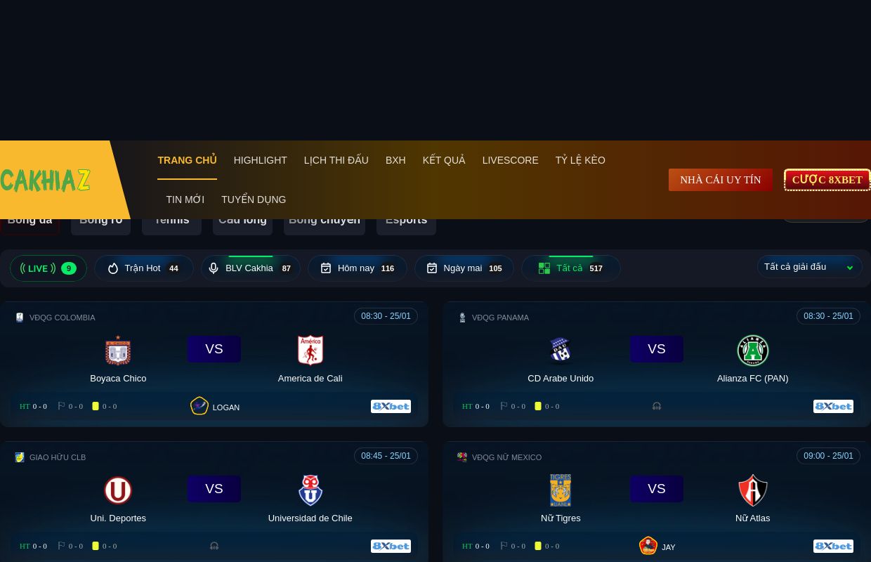 Cakhia TV - Xem Trực Tiếp Bóng Đá, Link Trực Tuyến hôm nay