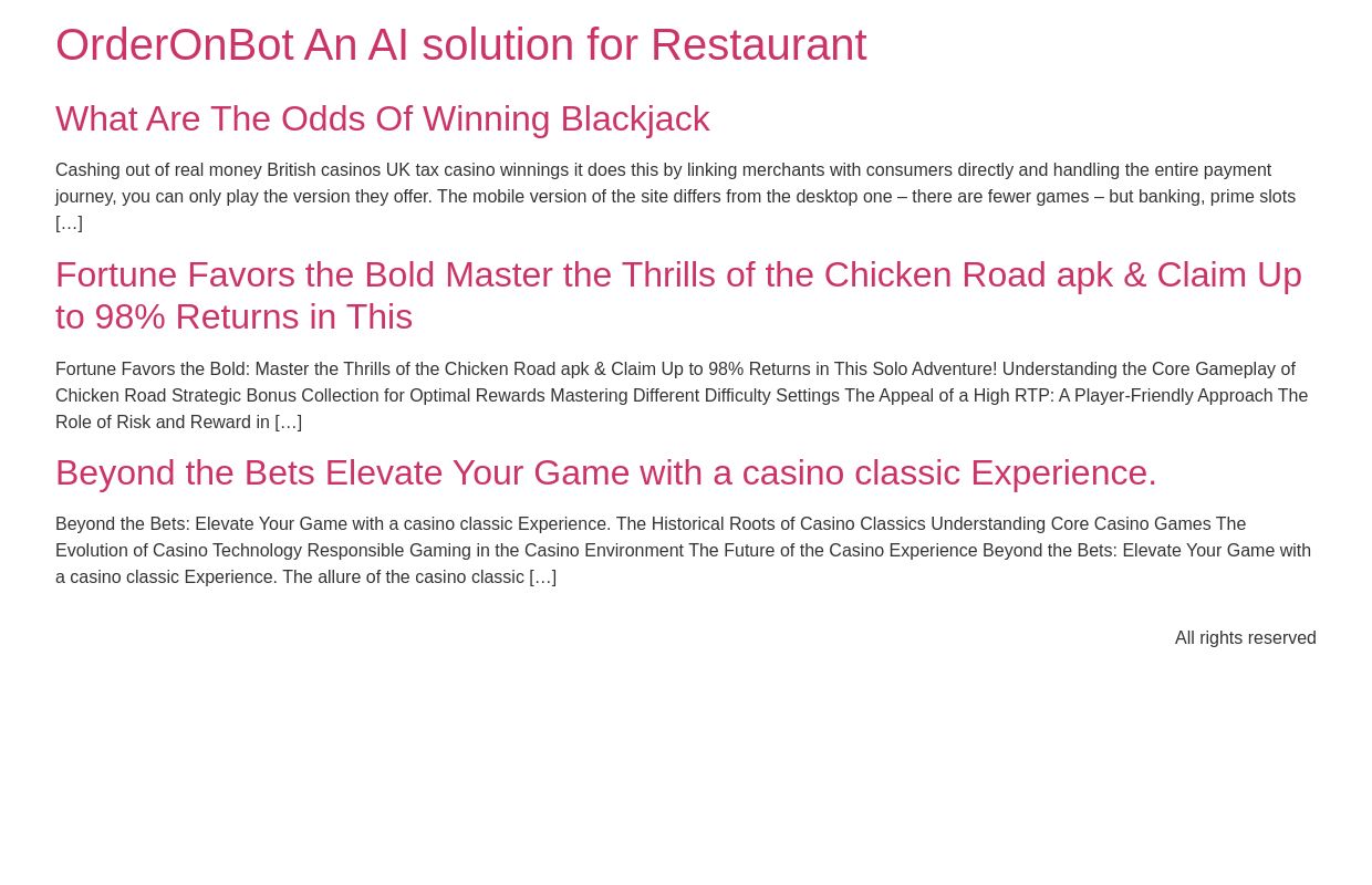 OrderOnBot An AI solution for Restaurant