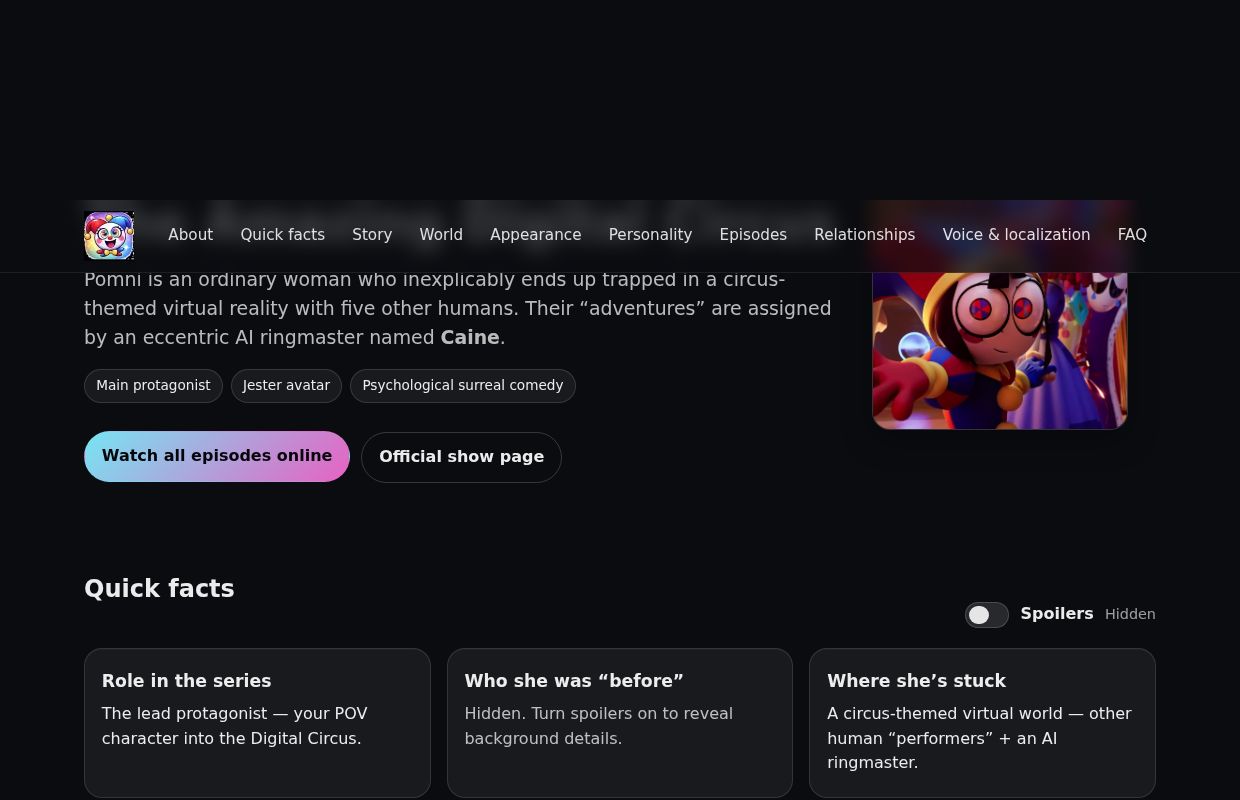 Pomni (The Amazing Digital Circus) — Facts, Episodes, Relationships & Voice Cast