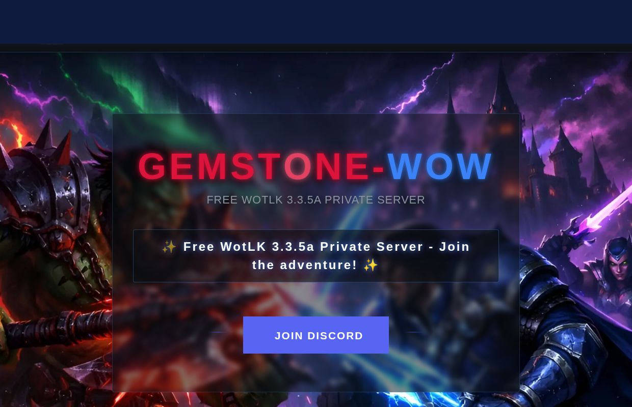 Gemstone WoW | Free WotLK 3.3.5a Private Server