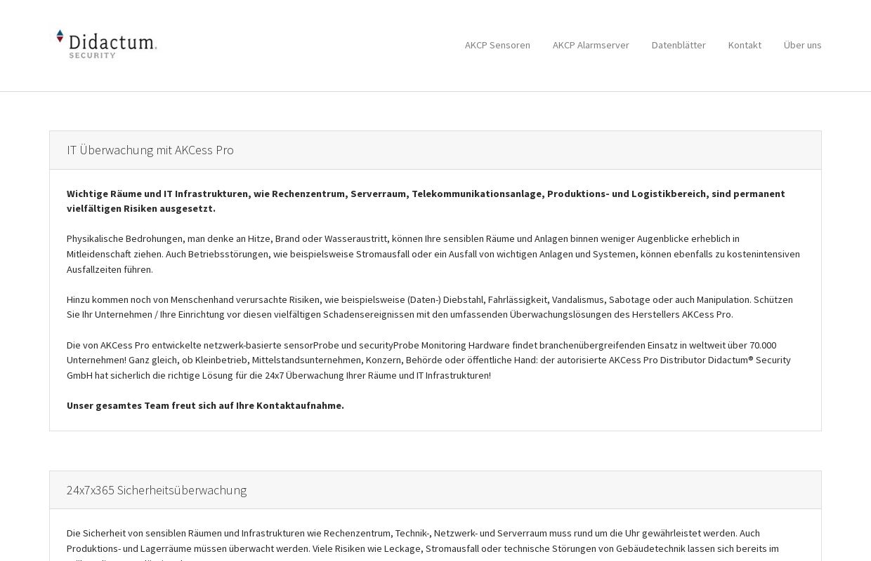 AKCess Pro | Überwachungsysteme von AKCP für Serverraum und RZ
