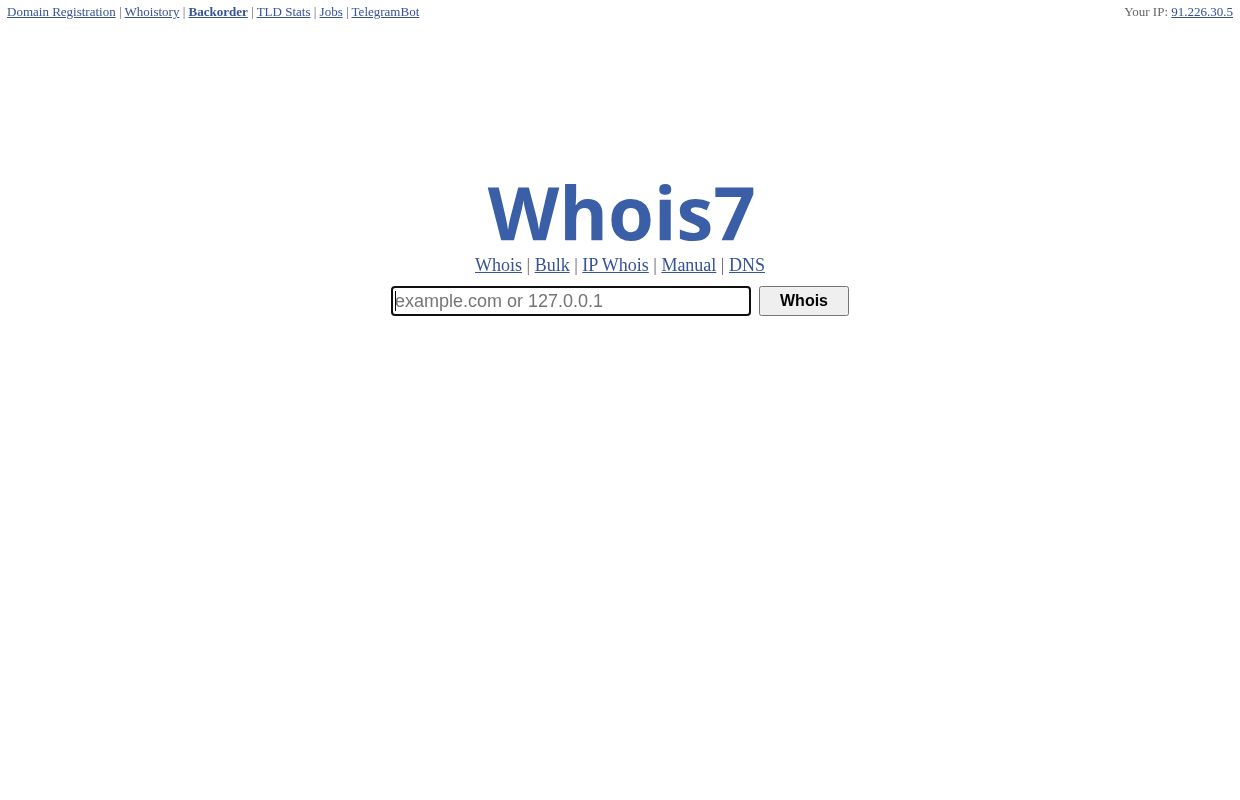 Whois7.com — Whois Service, IP Whois, DNS Digger