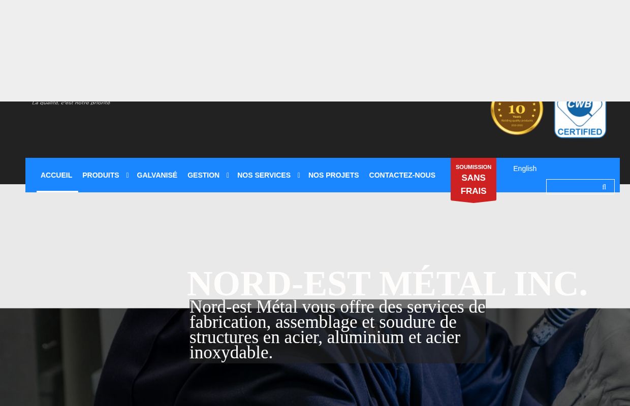 Fabrication et montage de structures métalliques - Nord-EstMetal