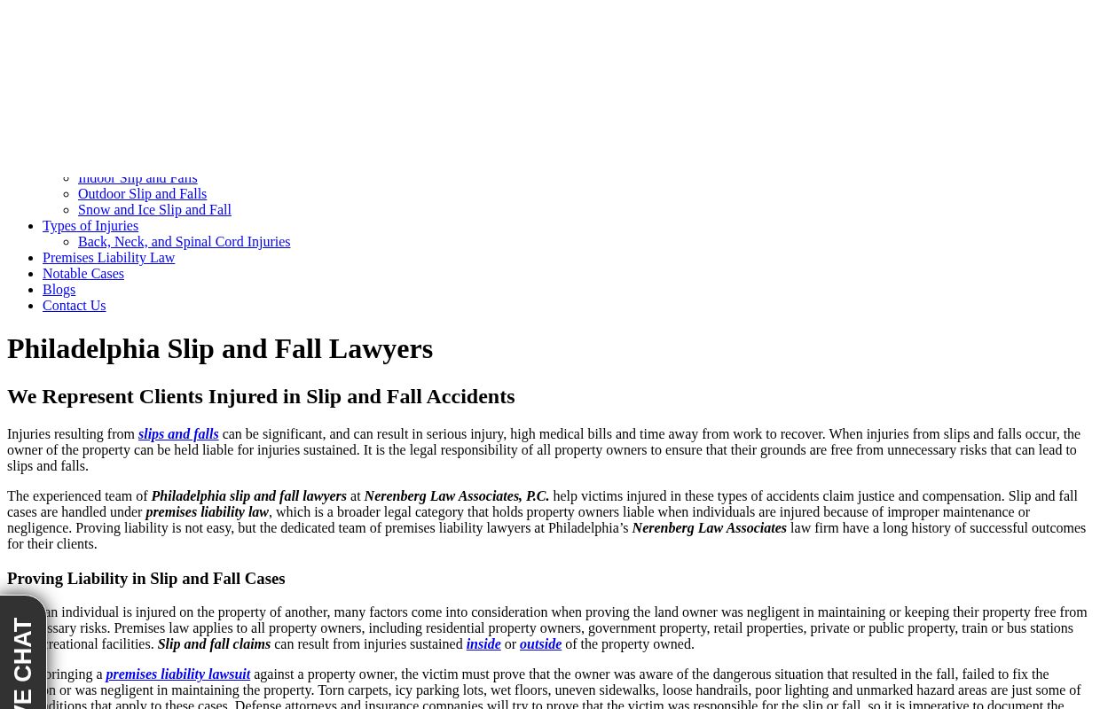 Philadelphia Slip and Fall Lawyers | Premises Liability Lawyer in PA