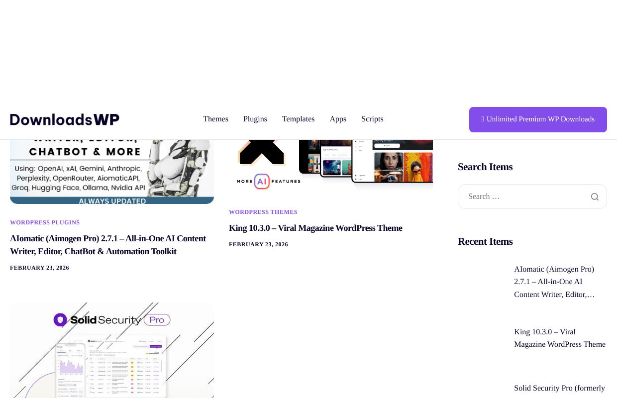 DownloadsWP.com - Unlimited WordPress Files Downloads - Get All WP Elements In One Place