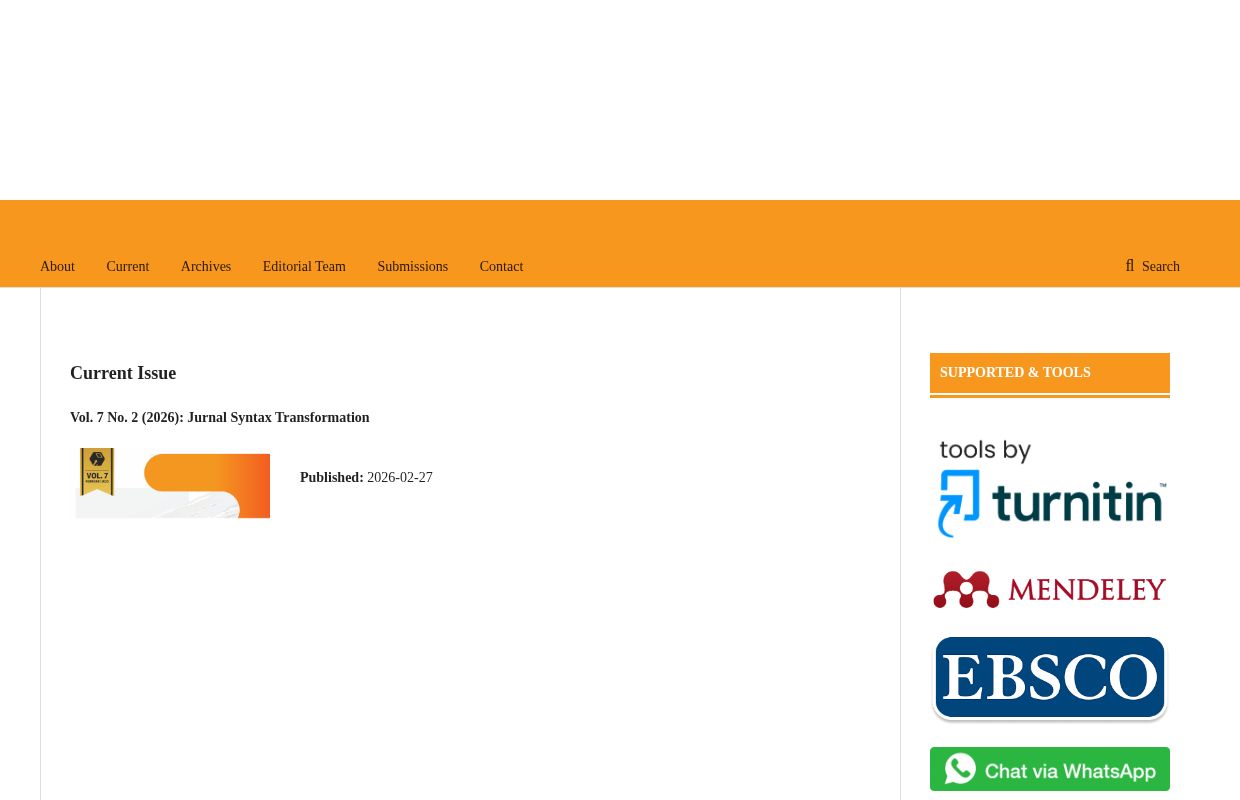 
		Jurnal Syntax Transformation
					