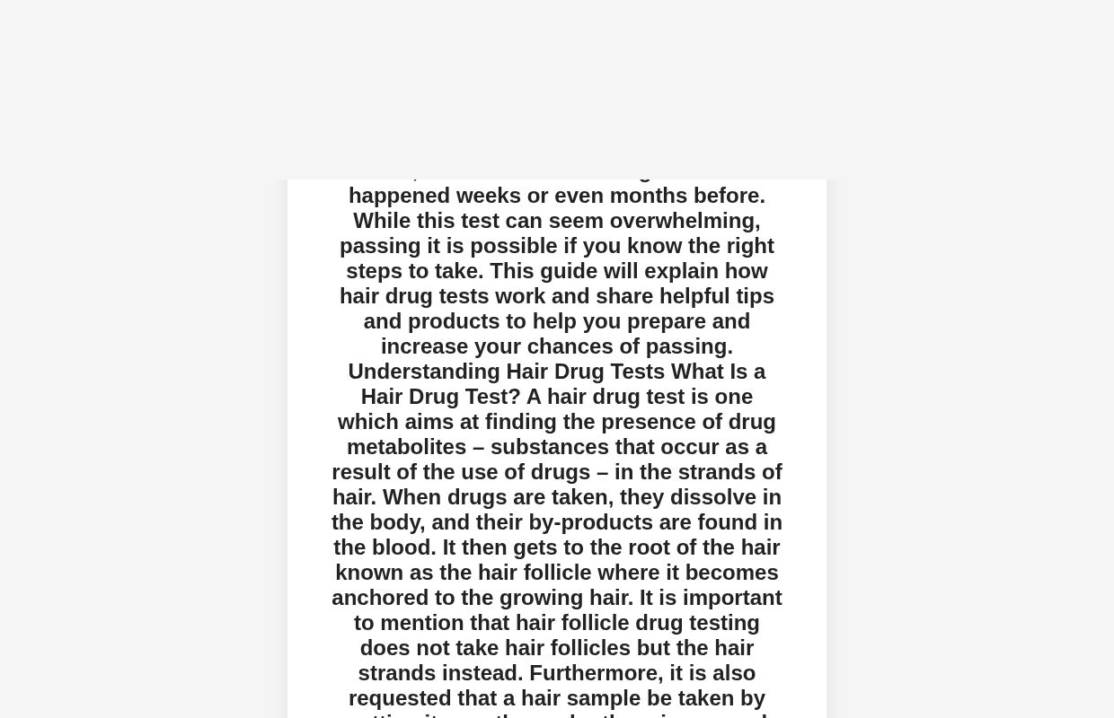 Methods to Pass a Hair Drug Test