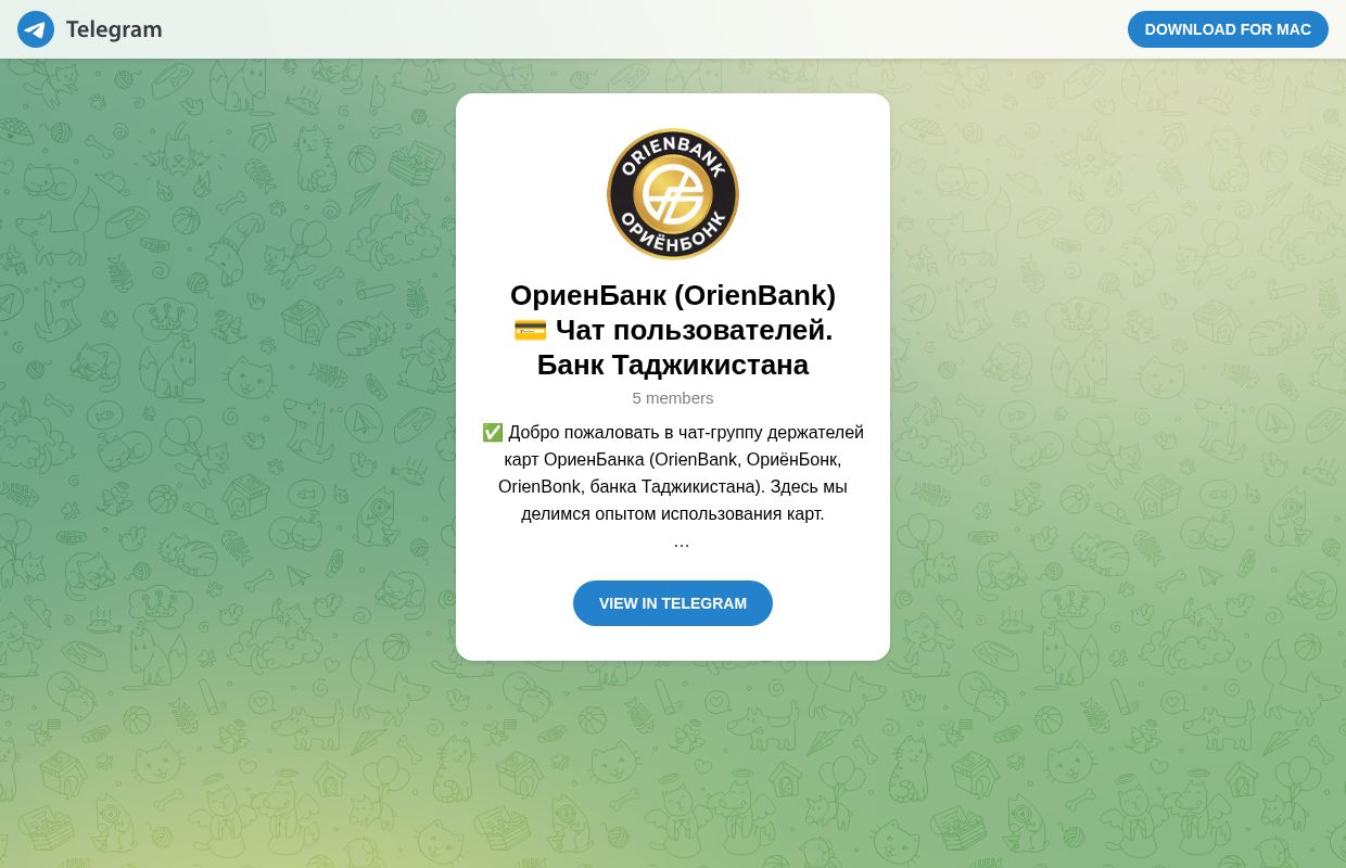 Telegram: View @orienbanktj