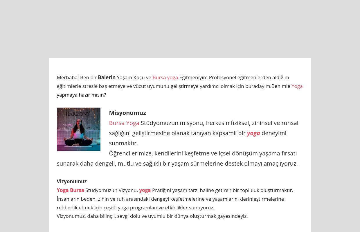 ARZU ÜNAL - Bursa Yoga stüdyosu - Harmony Yoga