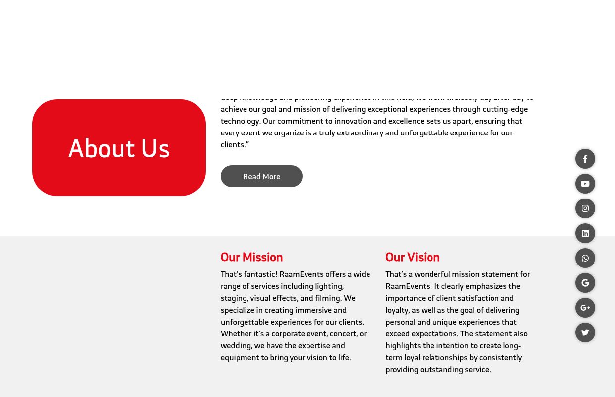 Raam Events – "Turning dreams into successes is our specialty at Raam Events Lighting & Filming Studio