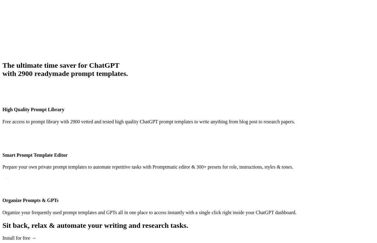 Promptmatic: Free Google Chrome extension for ChatGPT