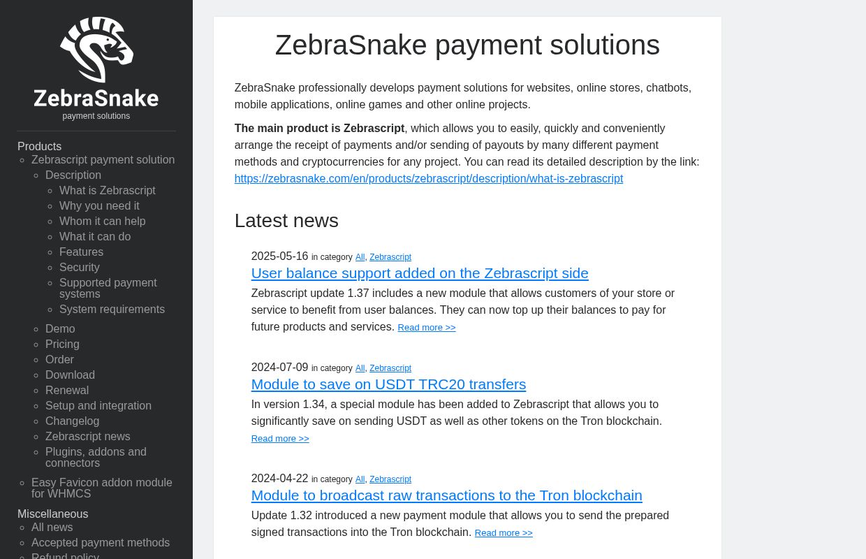 ZebraSnake payment solutions